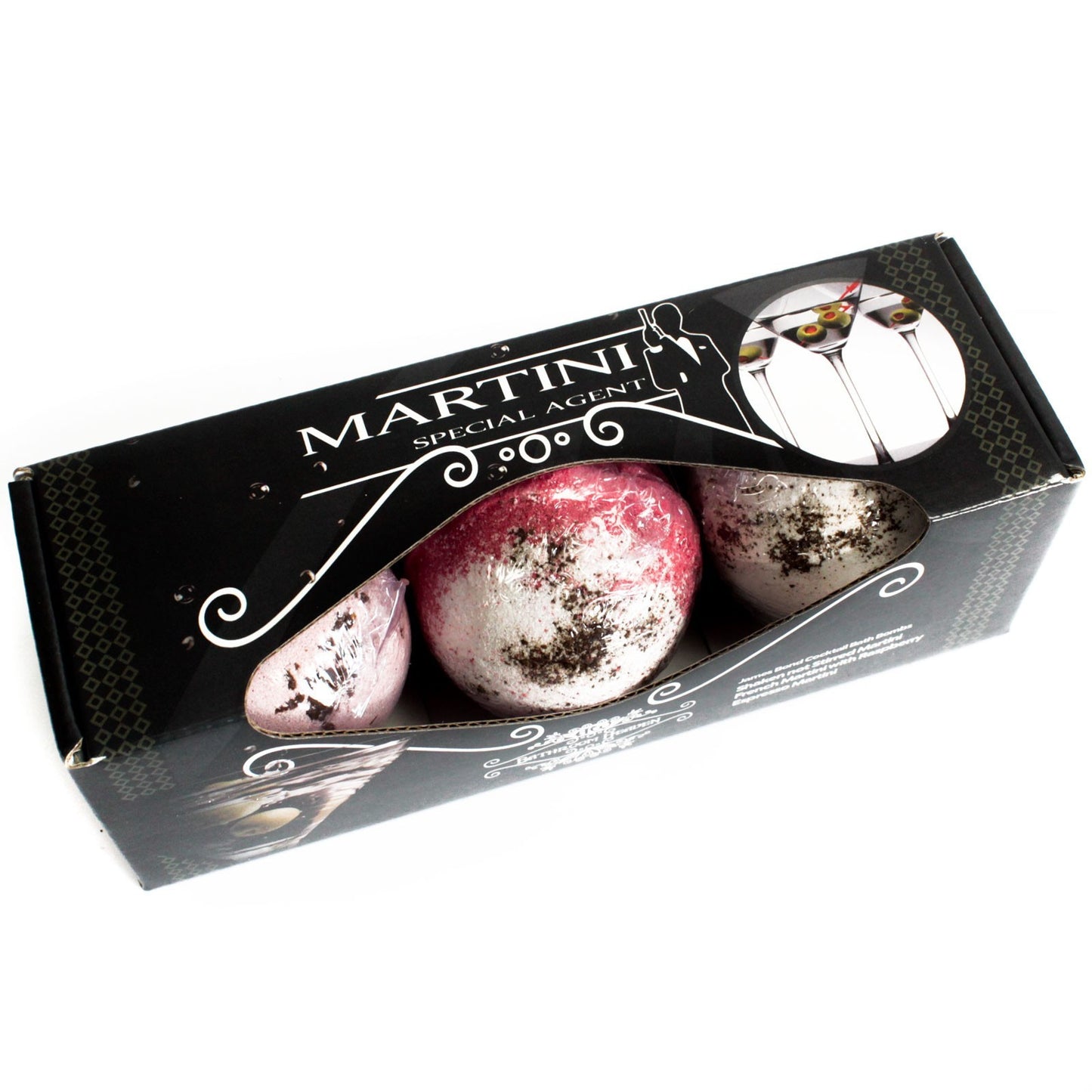 Set of 3 martini bath bombs