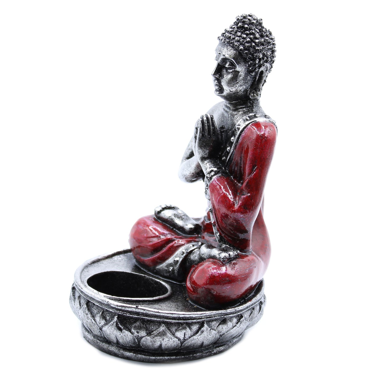 Buddha Candle Holder - Red - Med