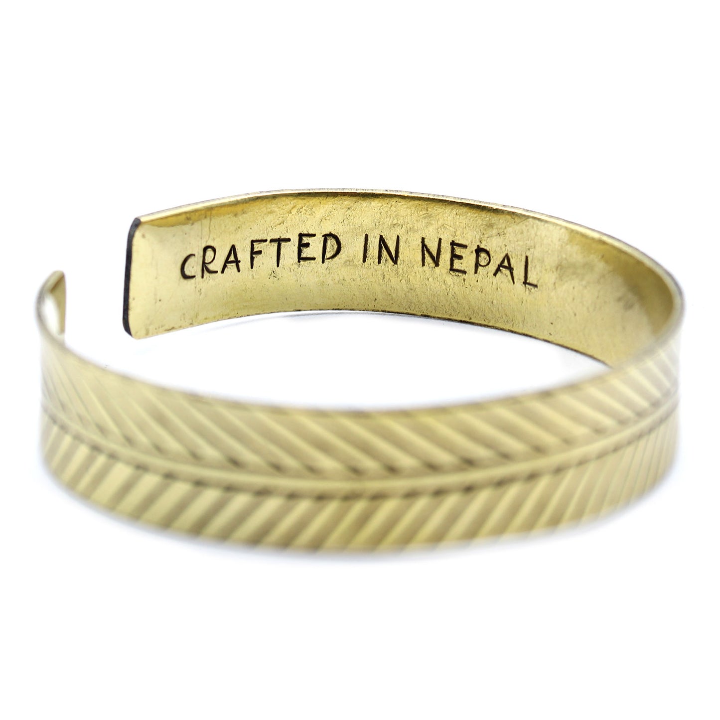 Tibetan Brass Bracelet - Hoja Tribal Ancha