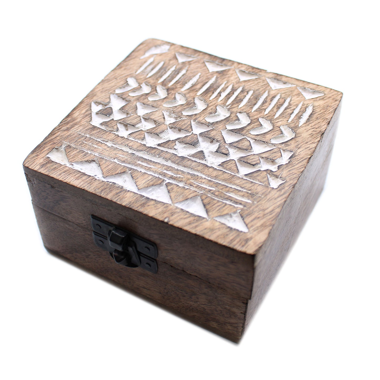 Caja de Madera Blanca - 4x4 Diseño Azteca