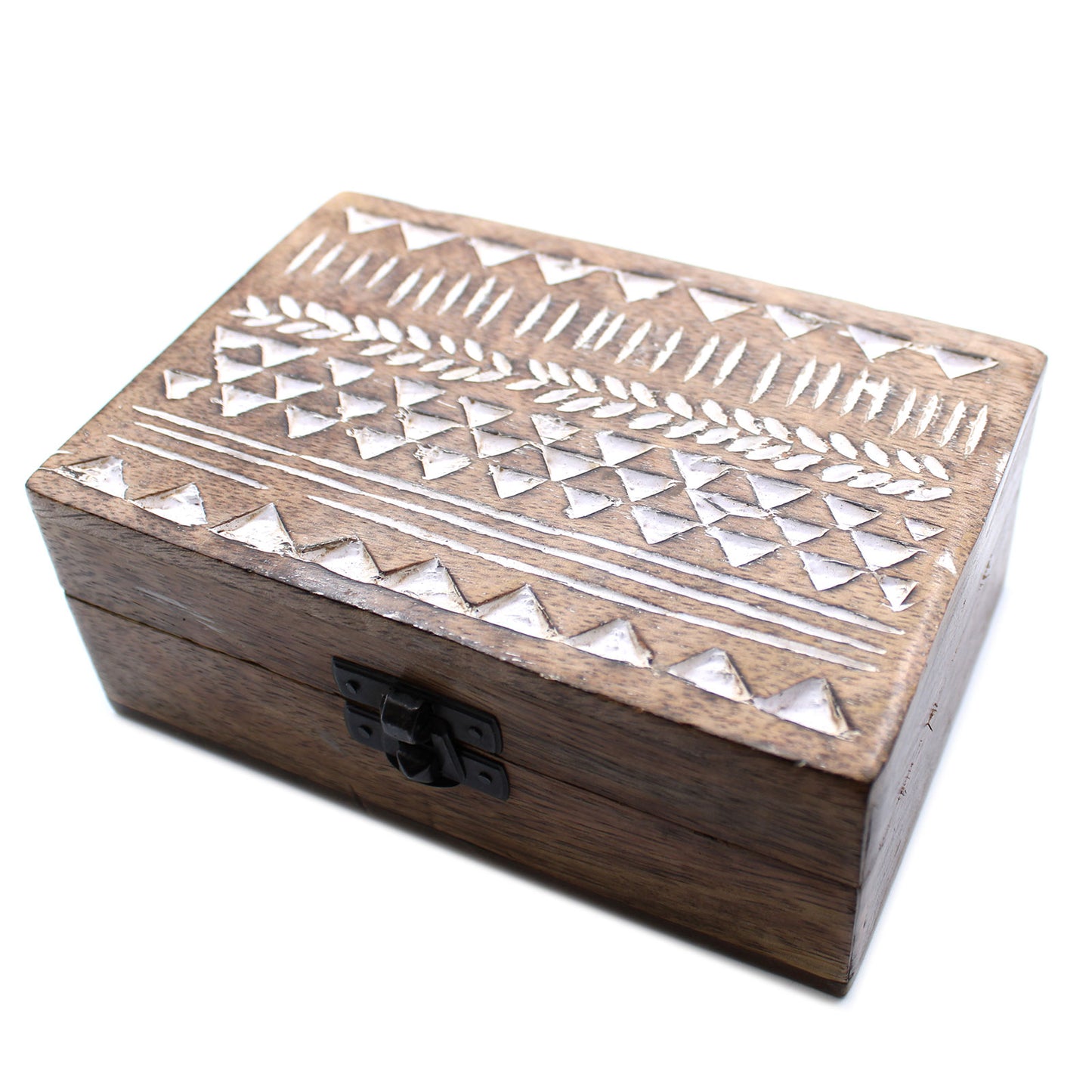 Caja de Madera Blanca - 6x4 Aztec Design