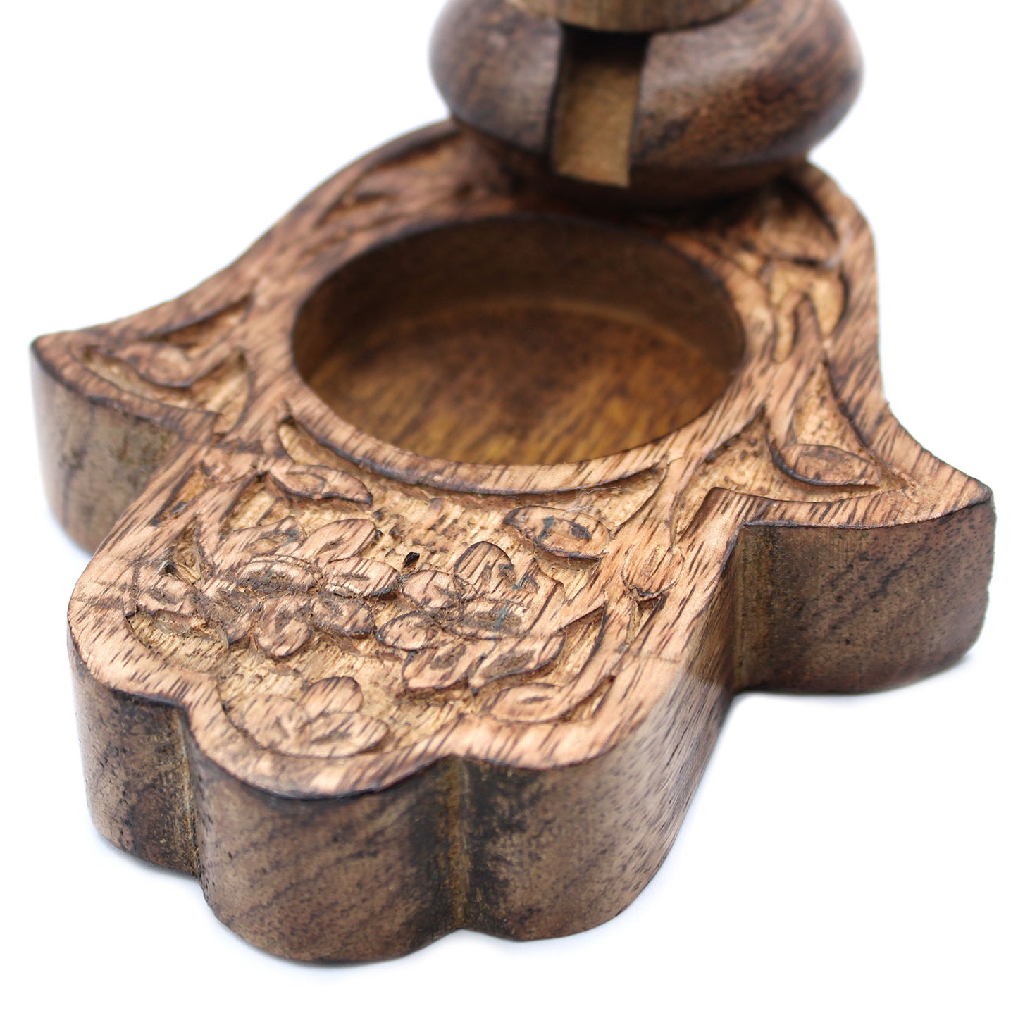 Brûleur inversé en bois de manguier Sm - Hamsa