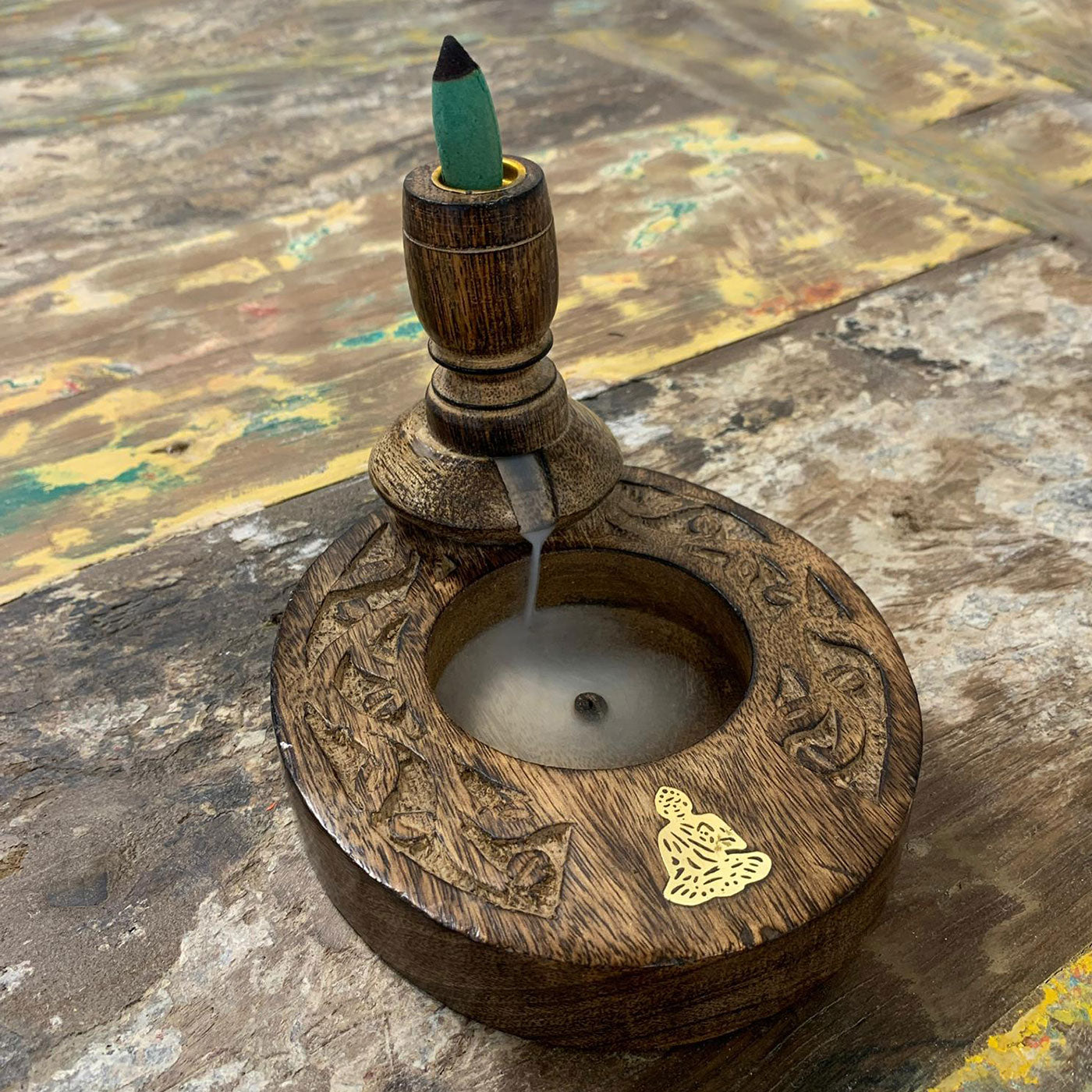 Sm Burner Inverso Mango Wood - Brass Buddha