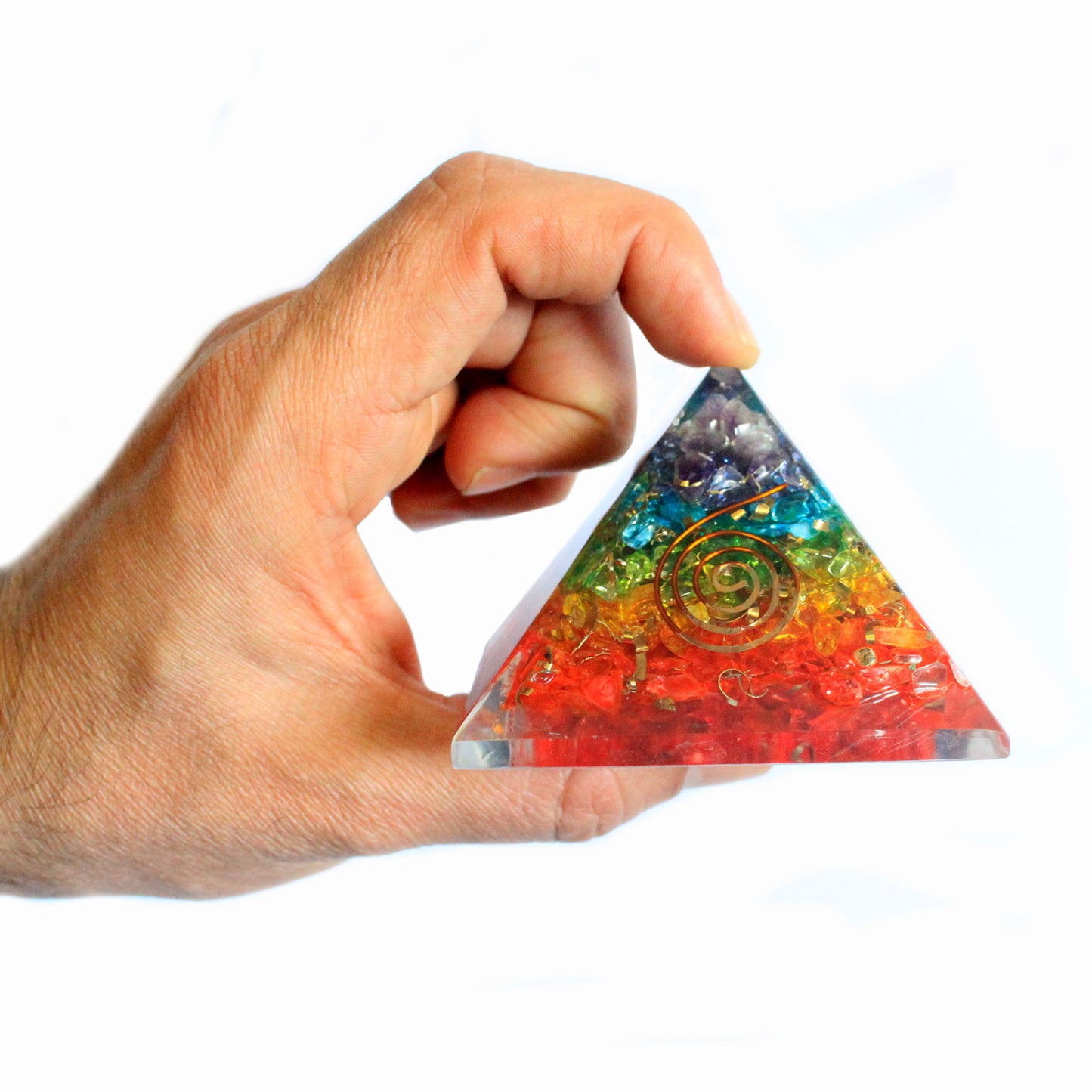 Pyramide d'orgonite Lrg 70 mm - Chakra Gems