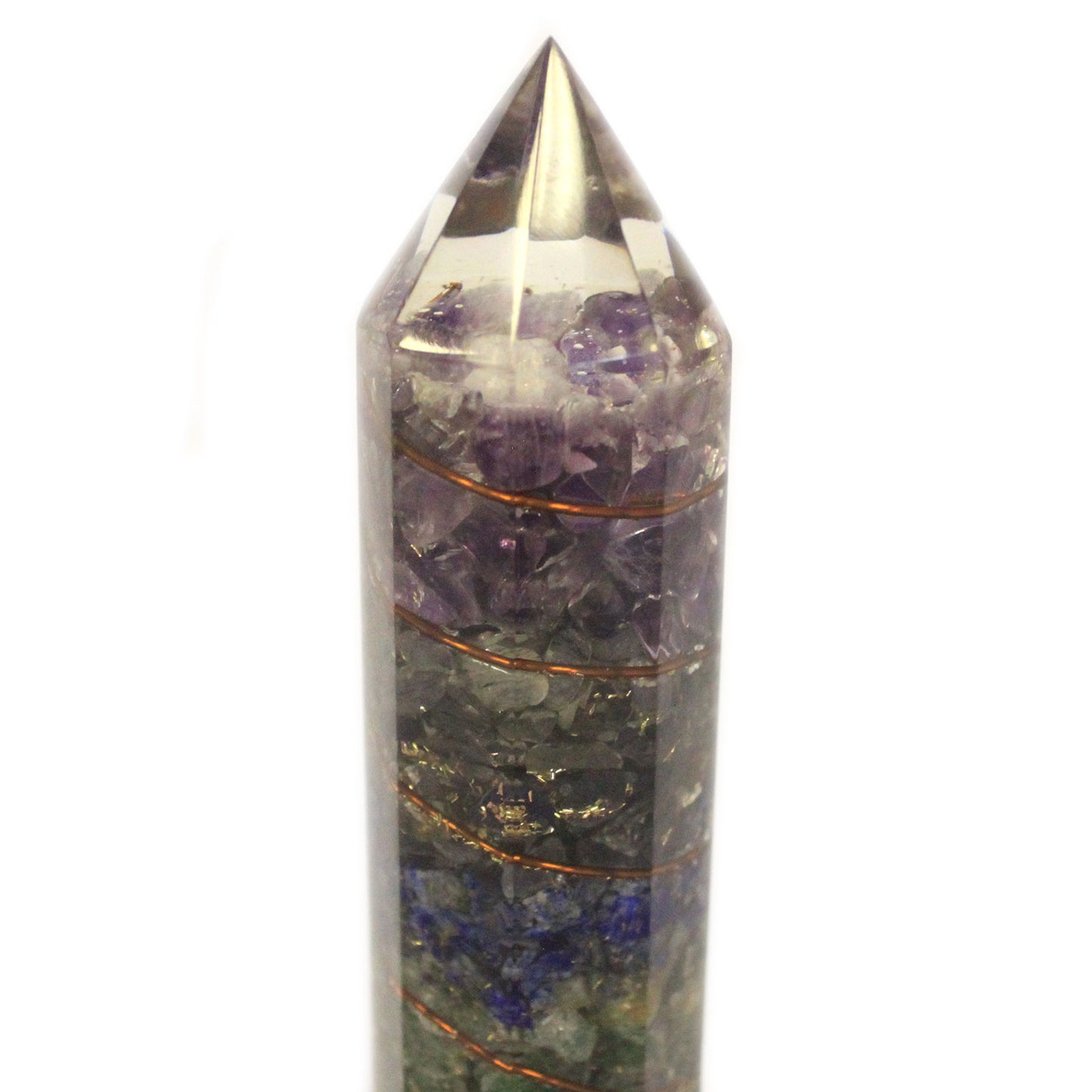 Orgonite-Water- 15 cm tall with Copper and Gems