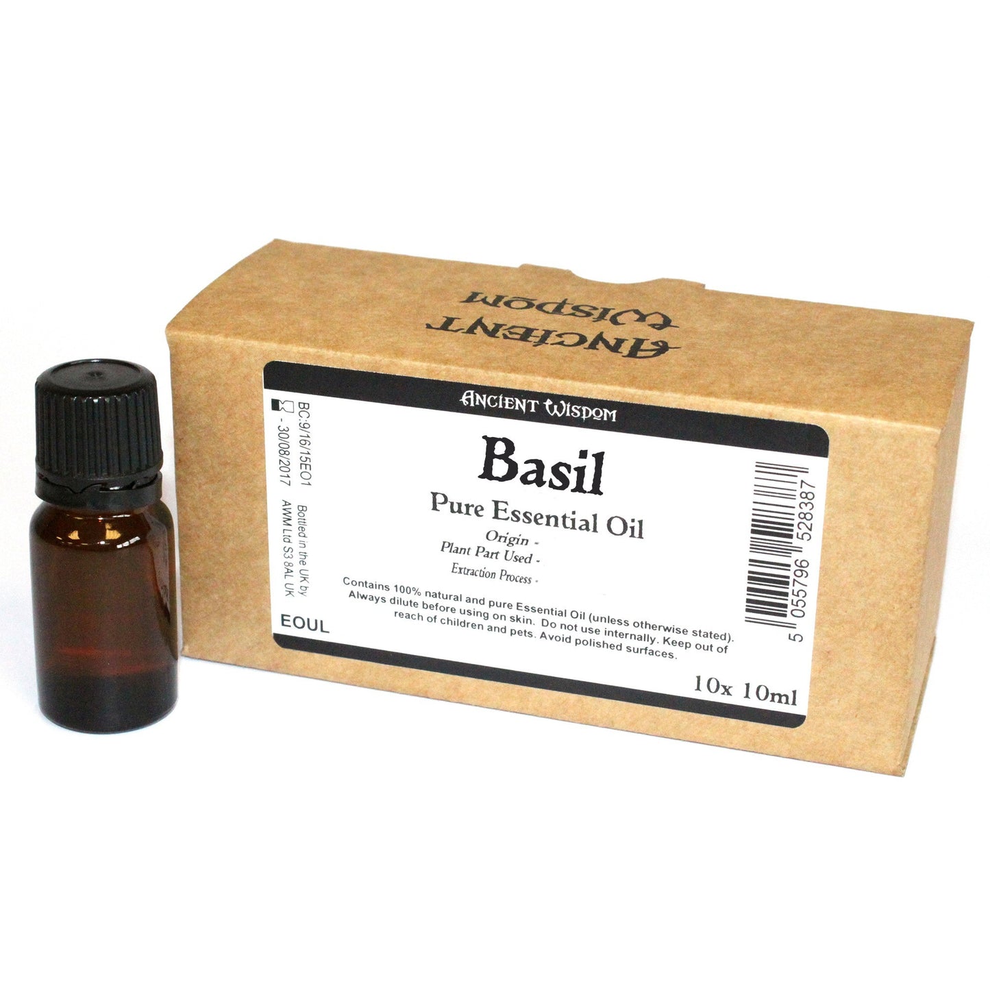 Étiquette sans marque d’huile essentielle de basilic de 10 ml