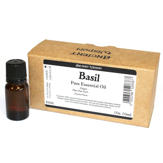 Étiquette sans marque d’huile essentielle de basilic de 10 ml