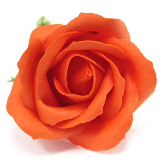 Fleur artisanale déco moyenne - orange foncé