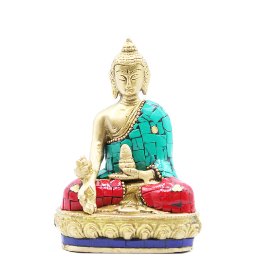 Brass Buddha Figure - Mano Abajo - 11.5 cm