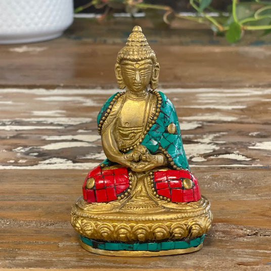 Brass Buddha Figure - Bendición - 7.5cm