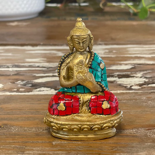 Figurine Bouddha Laton - Manos Arriba - 7,5 cm