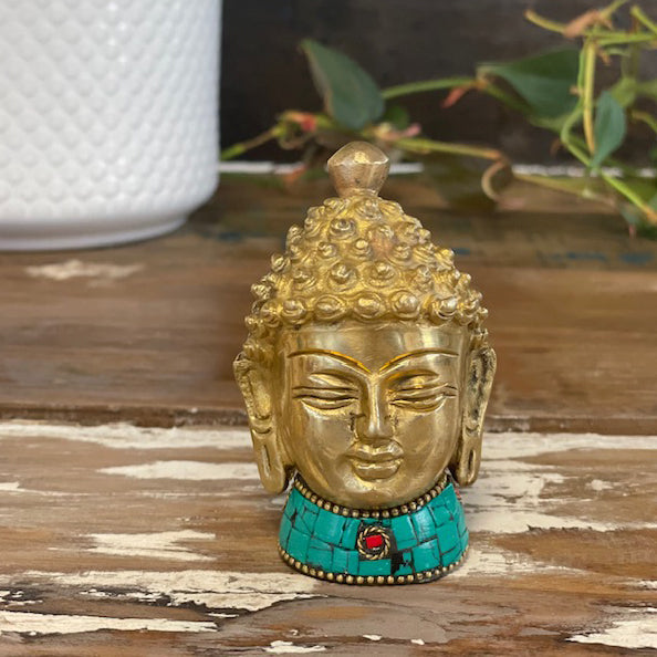 Brass Buddha Figure - Cabeza Med - 8 cm