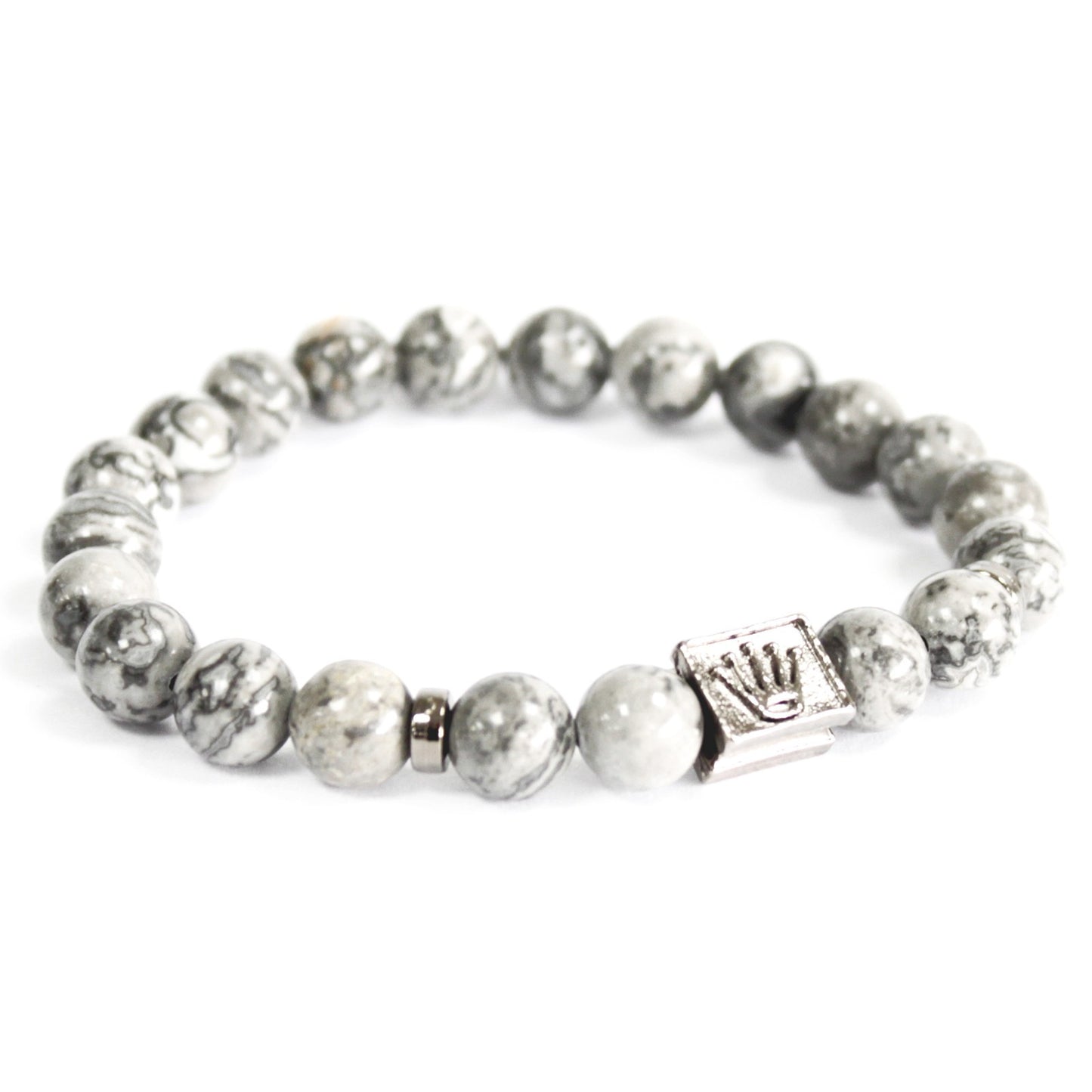 Corona Ingots / gray agate - Precious stone bracelet