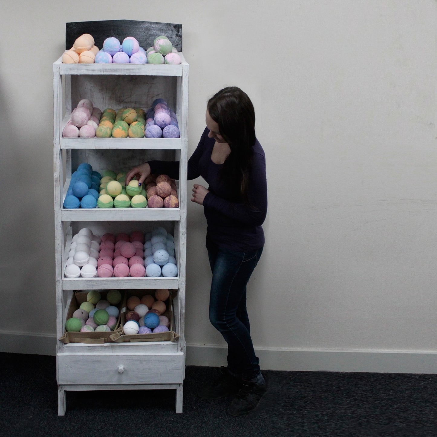 Bath Bomb 5 shelf display - White