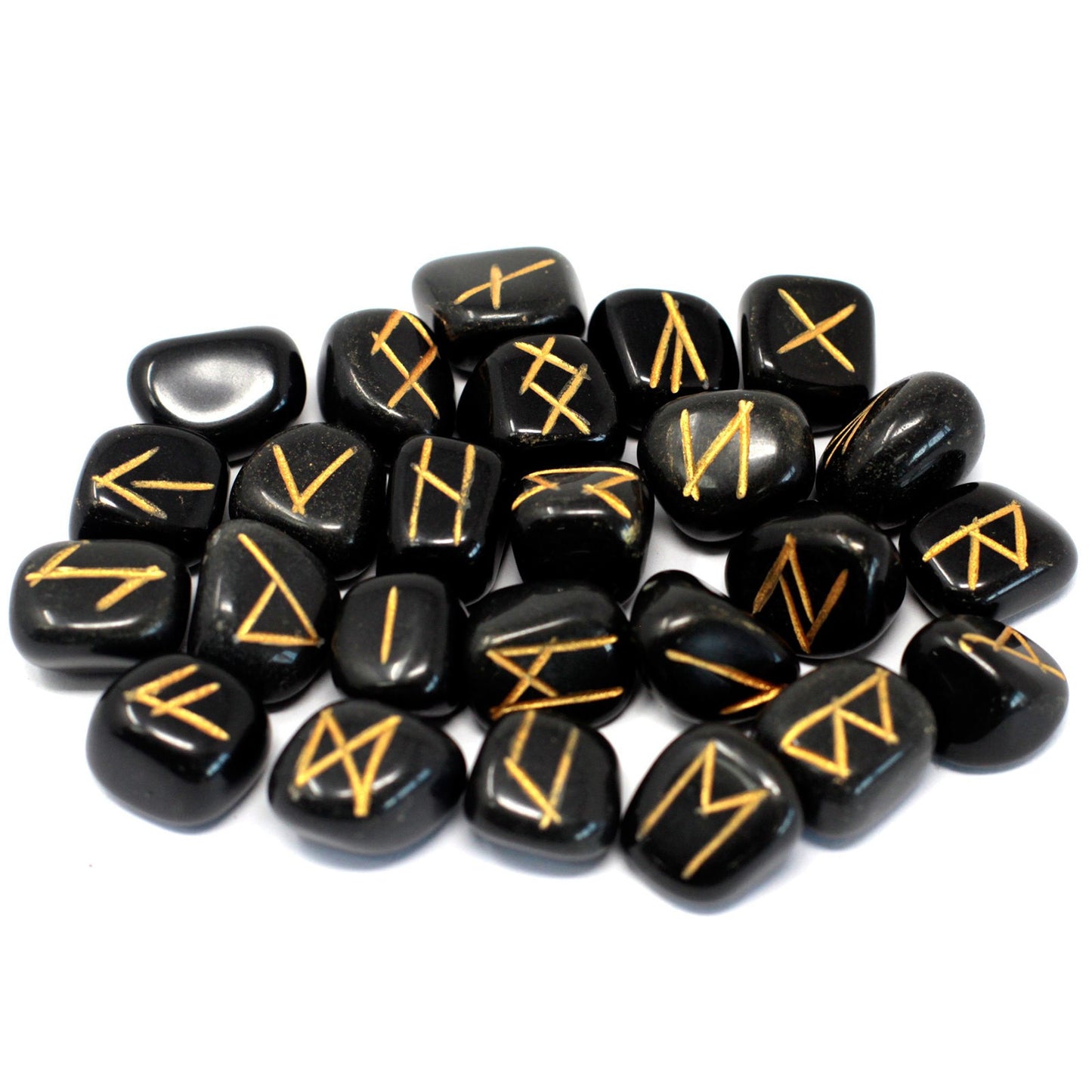 Jeu Rune of India sur sachet - Agate noire