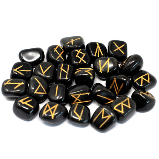 Rune of India game on bags - Black agate