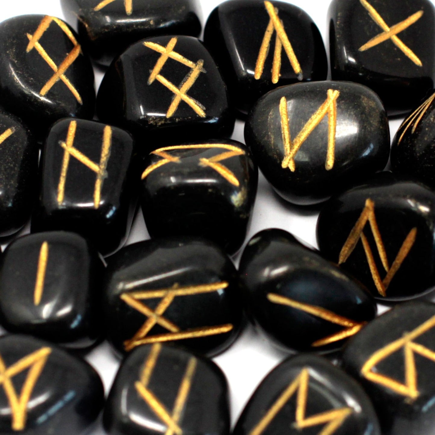 Jeu Rune of India sur sachet - Agate noire