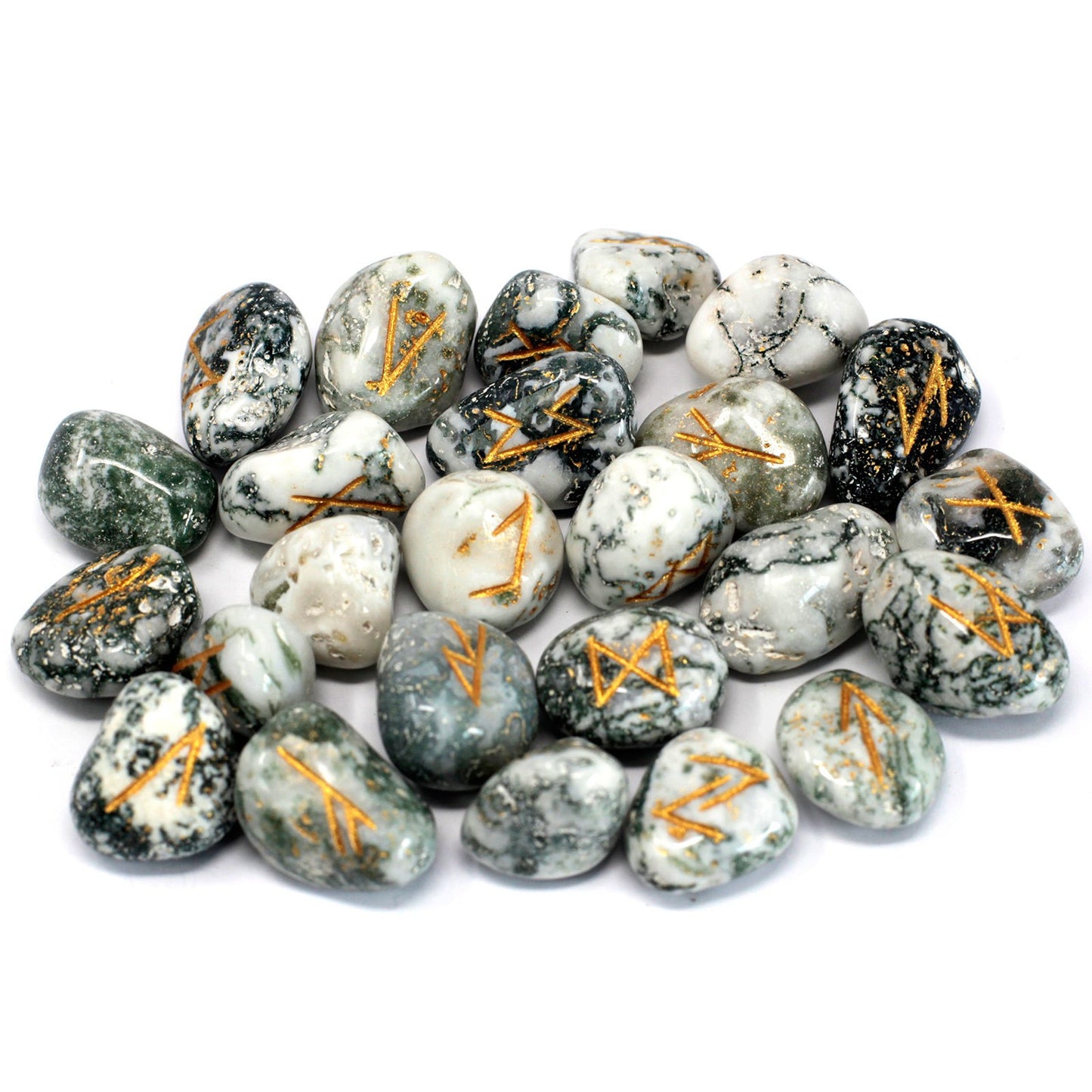 Jeu de Rune indienne sur sachets - Agate arbre