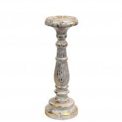 Medium candle holder - white gold