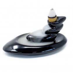 Reverse flow incense burner - small guitars