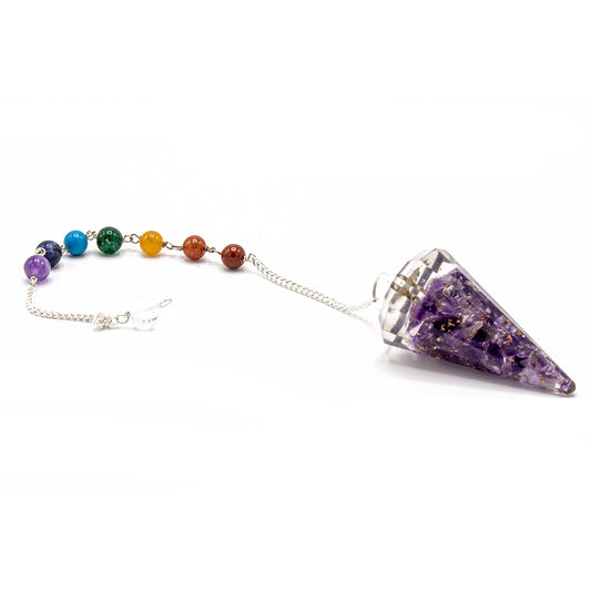 Orgonite power chakra pendulum - Amatista