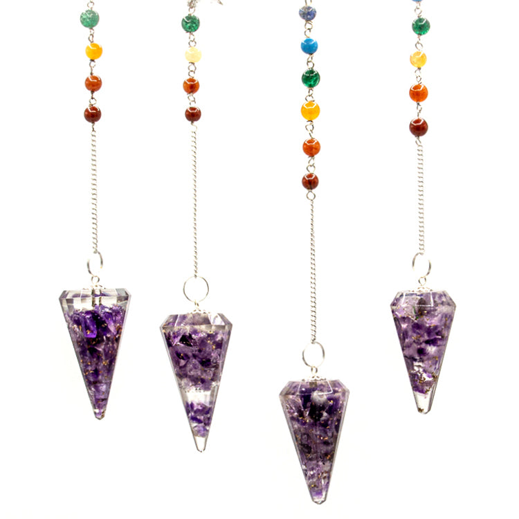 Orgonite power chakra pendulum - Amatista