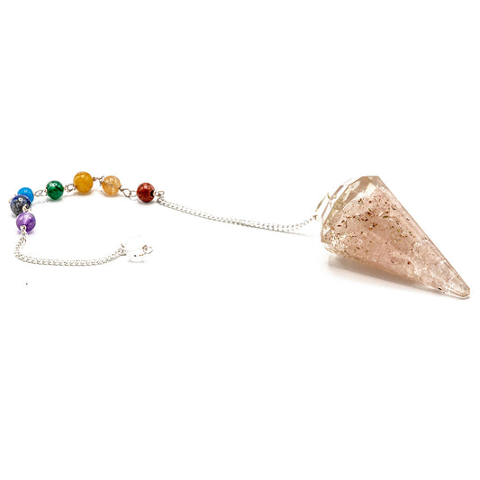 Power Chakra orgonite pendulum - Pink marble