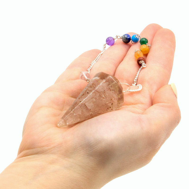 Power Chakra orgonite pendulum - Pink marble