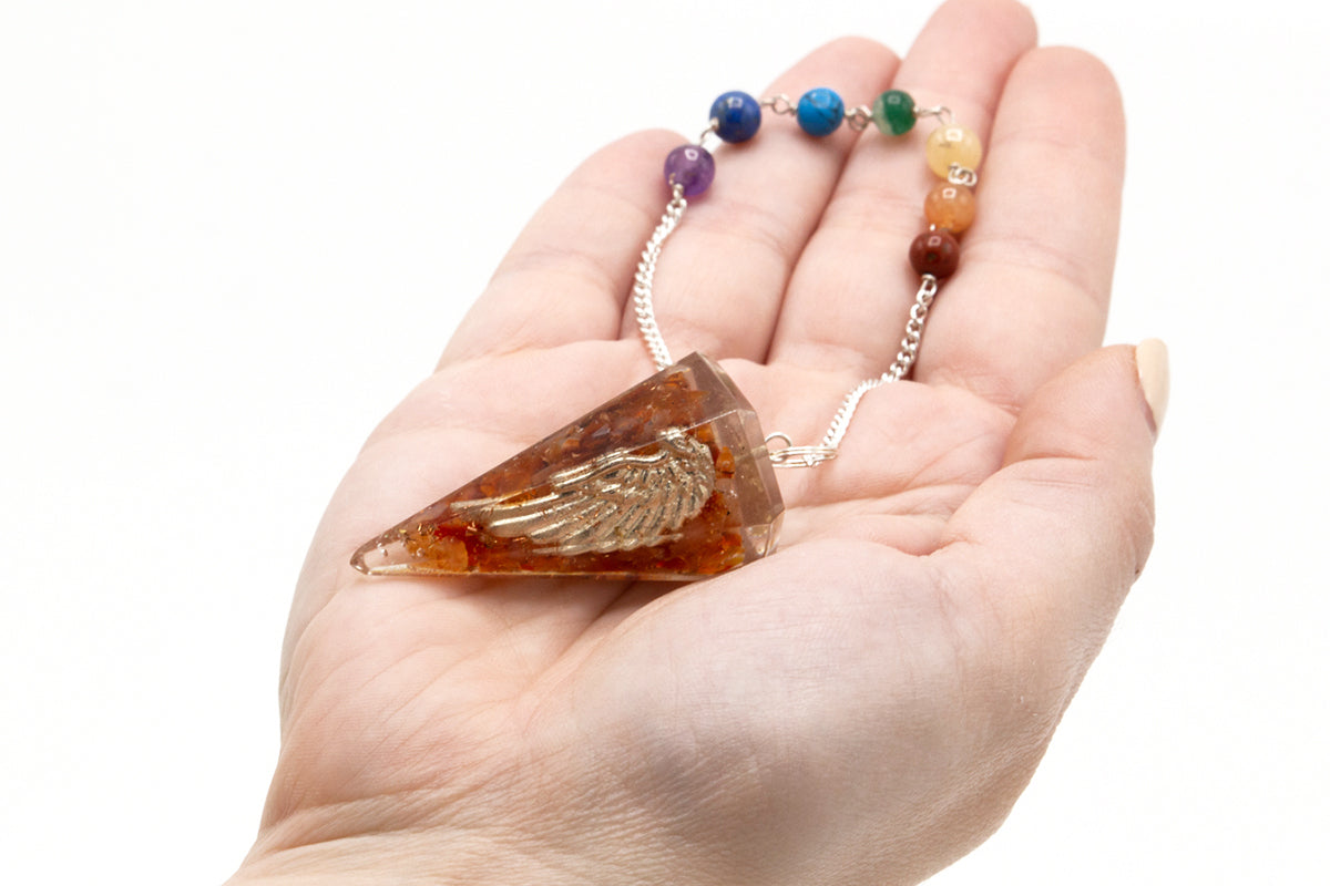 Orgonite Power Chakra Pendulum - Angel Wing