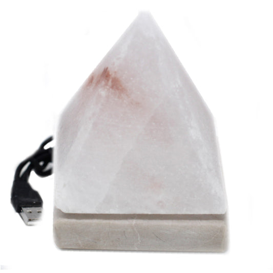 Lampe à sel USB Pyramide BLANCHE - 9 cm (multi)