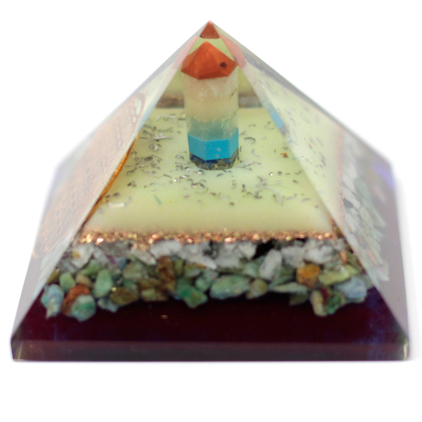 Lrg Organite Pyramid 70cm - Symbol of the flower of life