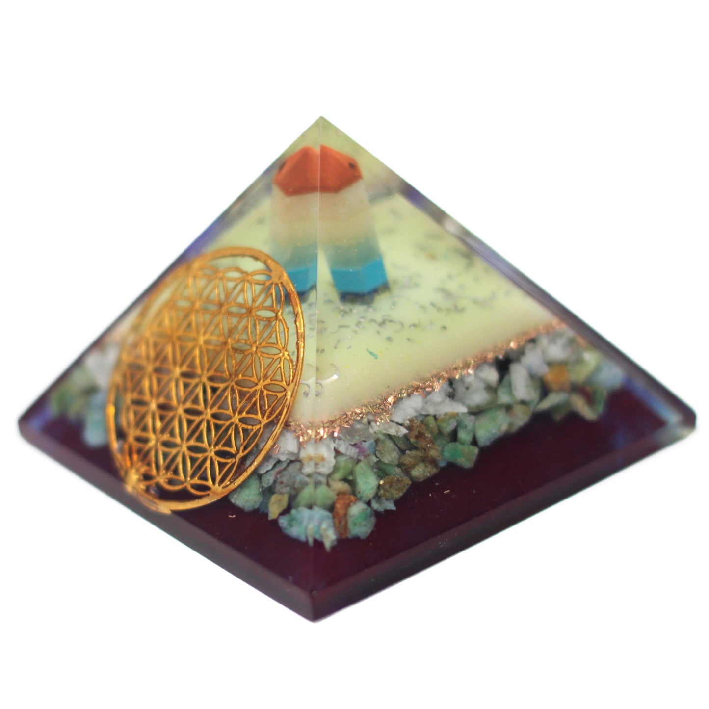 Lrg Organite Pyramid 70cm - Symbol of the flower of life