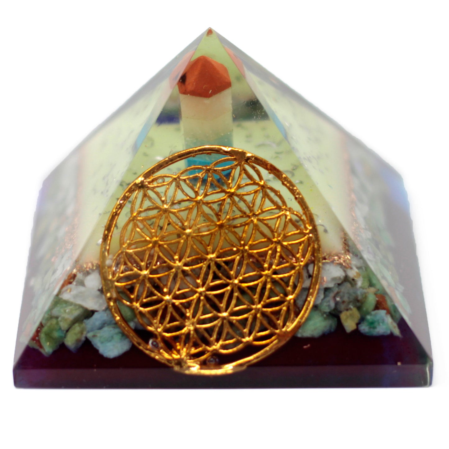 Lrg Organite Pyramid 70cm - Symbol of the flower of life