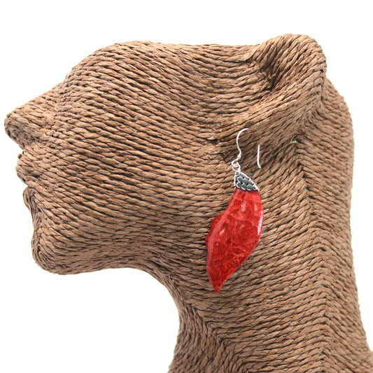 Silver and coral pendants - Caída de hojas