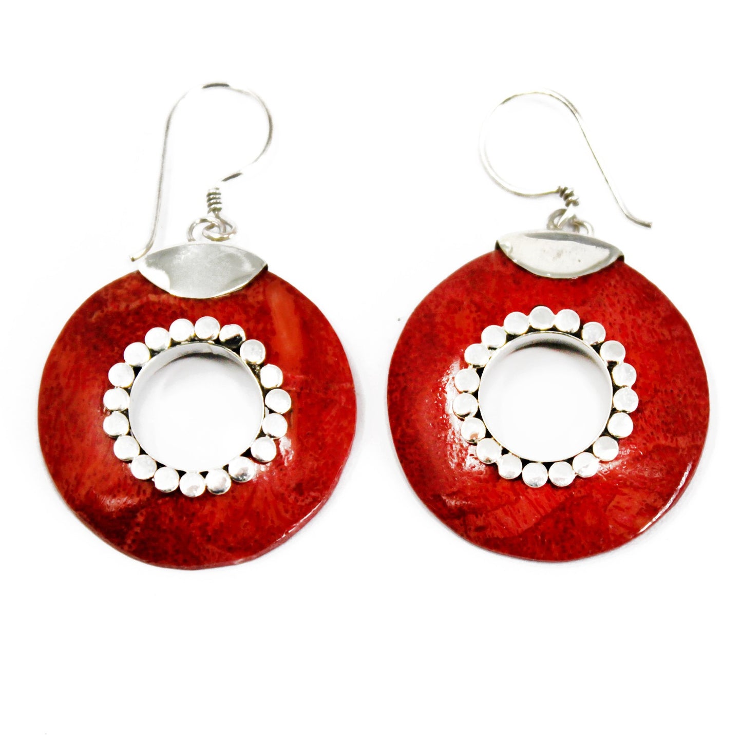 Silver and coral pendants - Tuercas