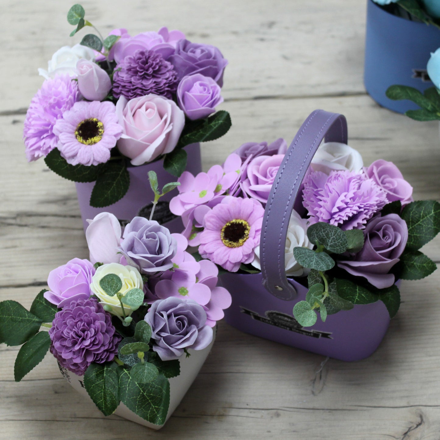 Petite Basket Bouquet - Soft Lavender