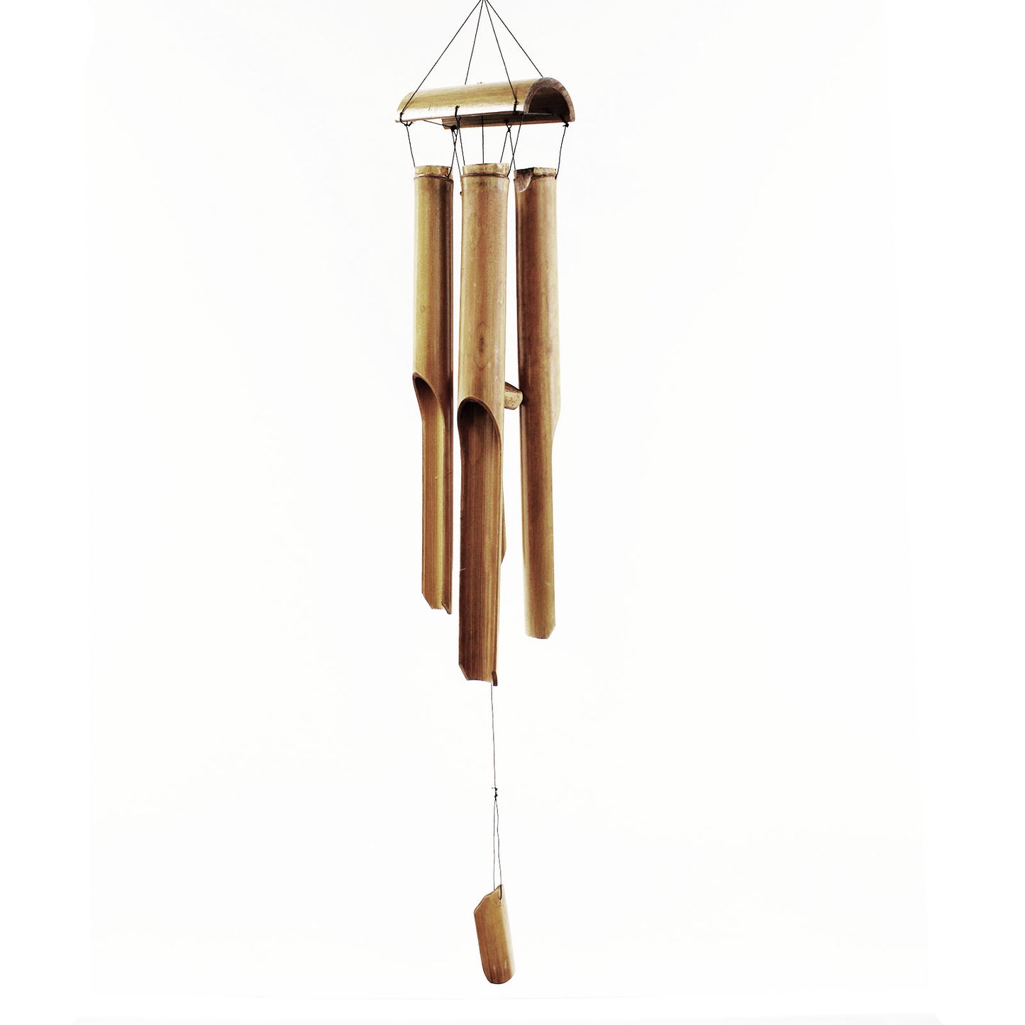 Bamboo wind bell - Natural finish - 4 large tubes