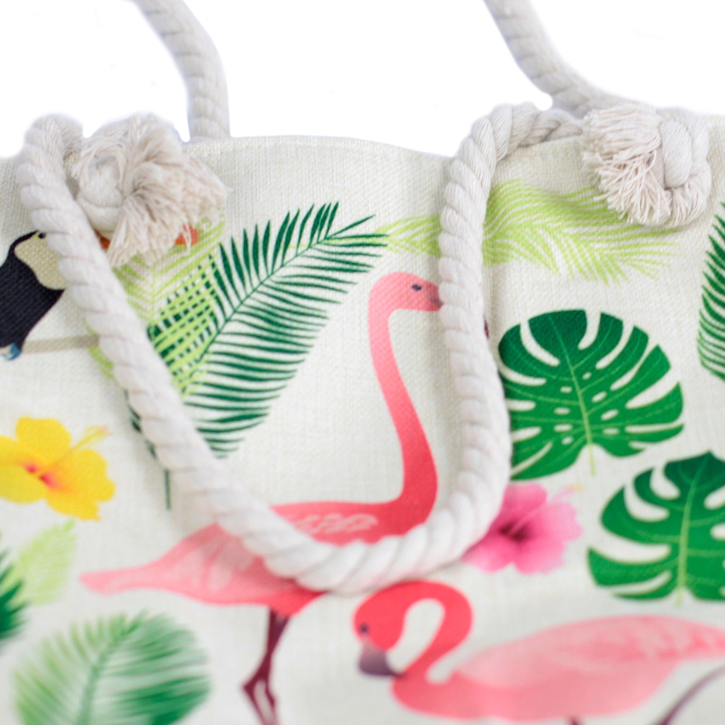 Shopper pocket with wing wing - tropical flamenco