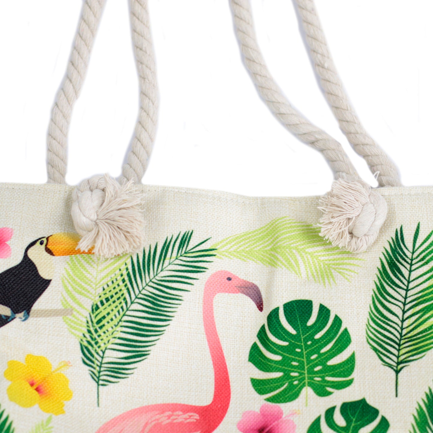 Cabas pochette avec aile - flamenco tropical