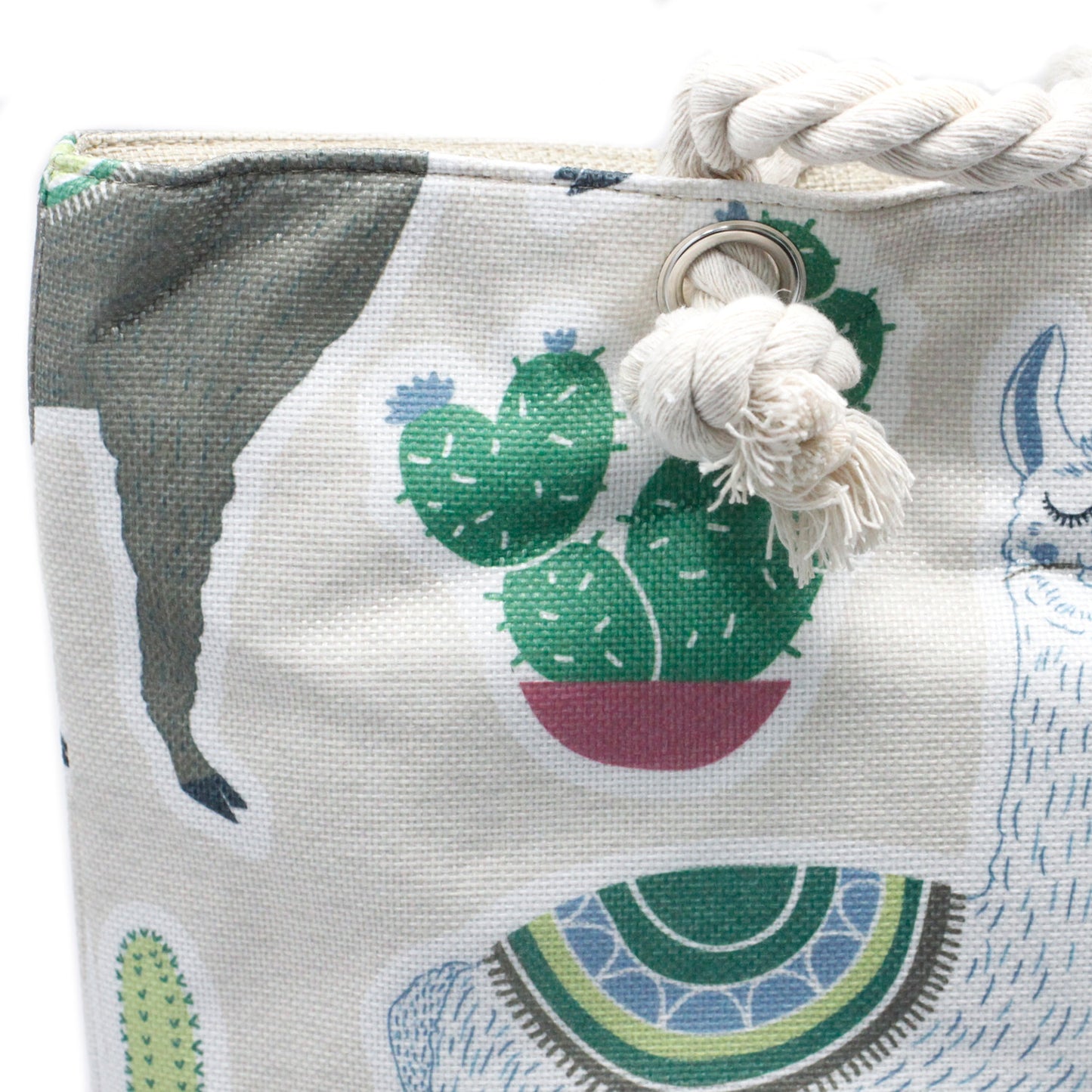 Shopper pocket with handle - Llamas