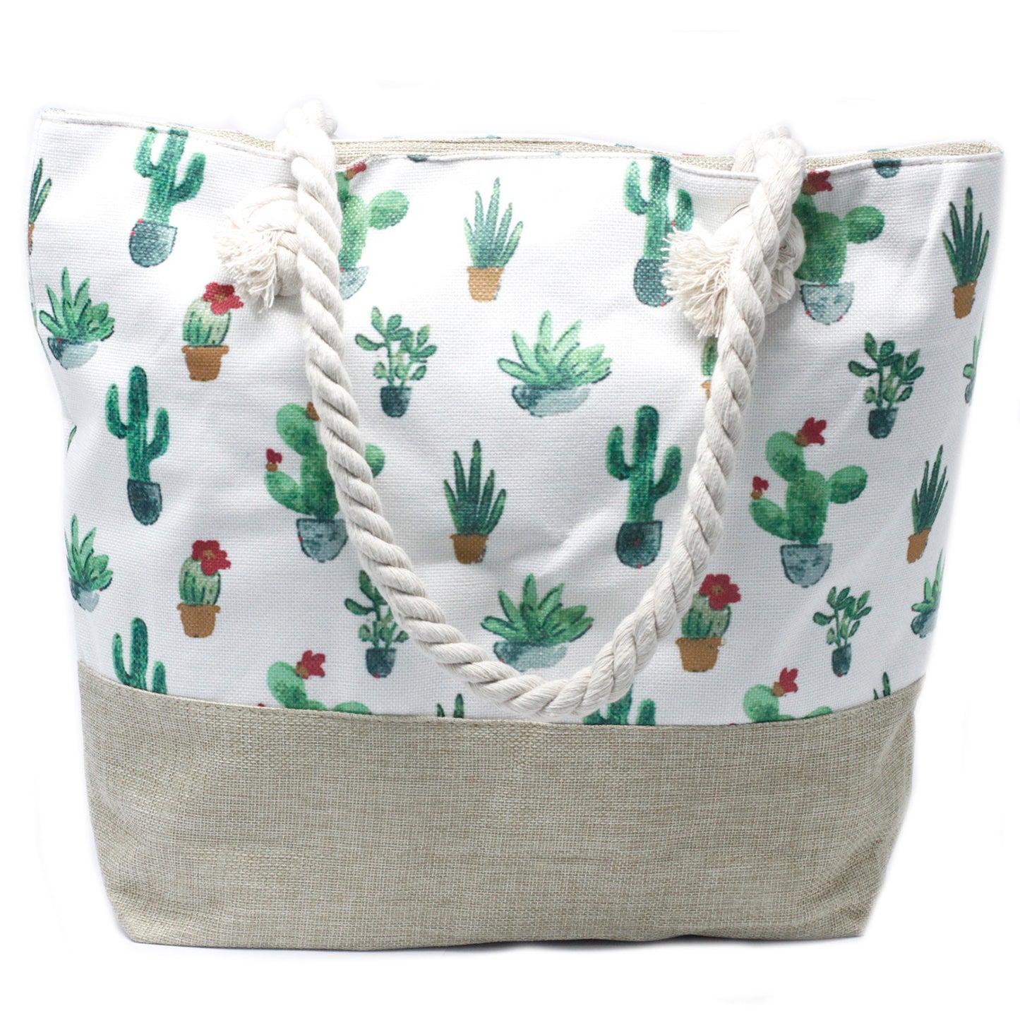 Bolso shopper con asa de cuerda - Mini Cactus