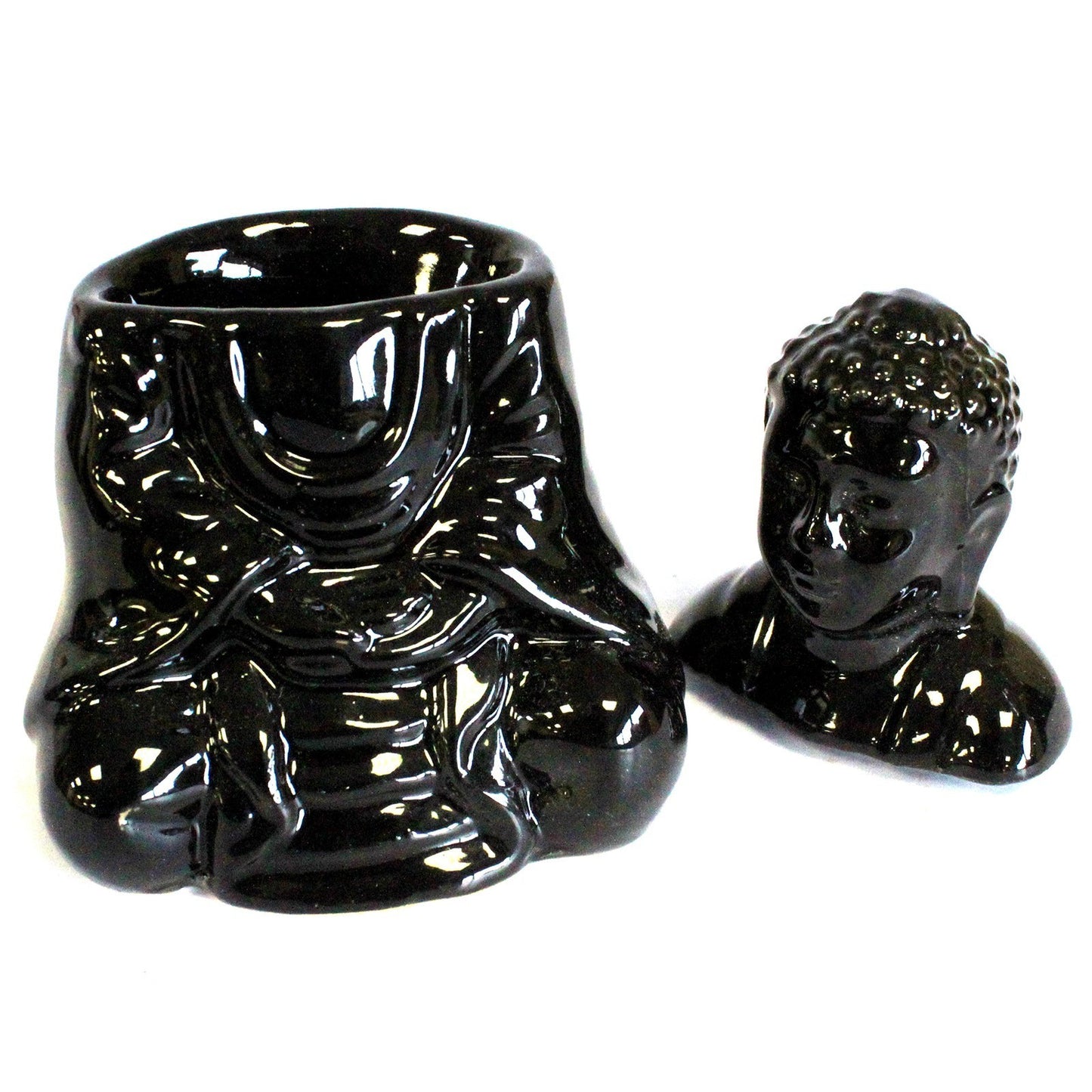 Quemador accept seated Buddha - black