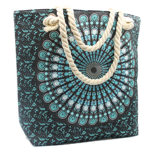 Poche Mandala avec Aile de Canne - Bleu Foncé