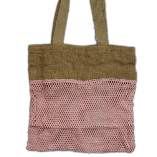 Puro Soft Yute Puro y Algodón Shopping Bag - Pink