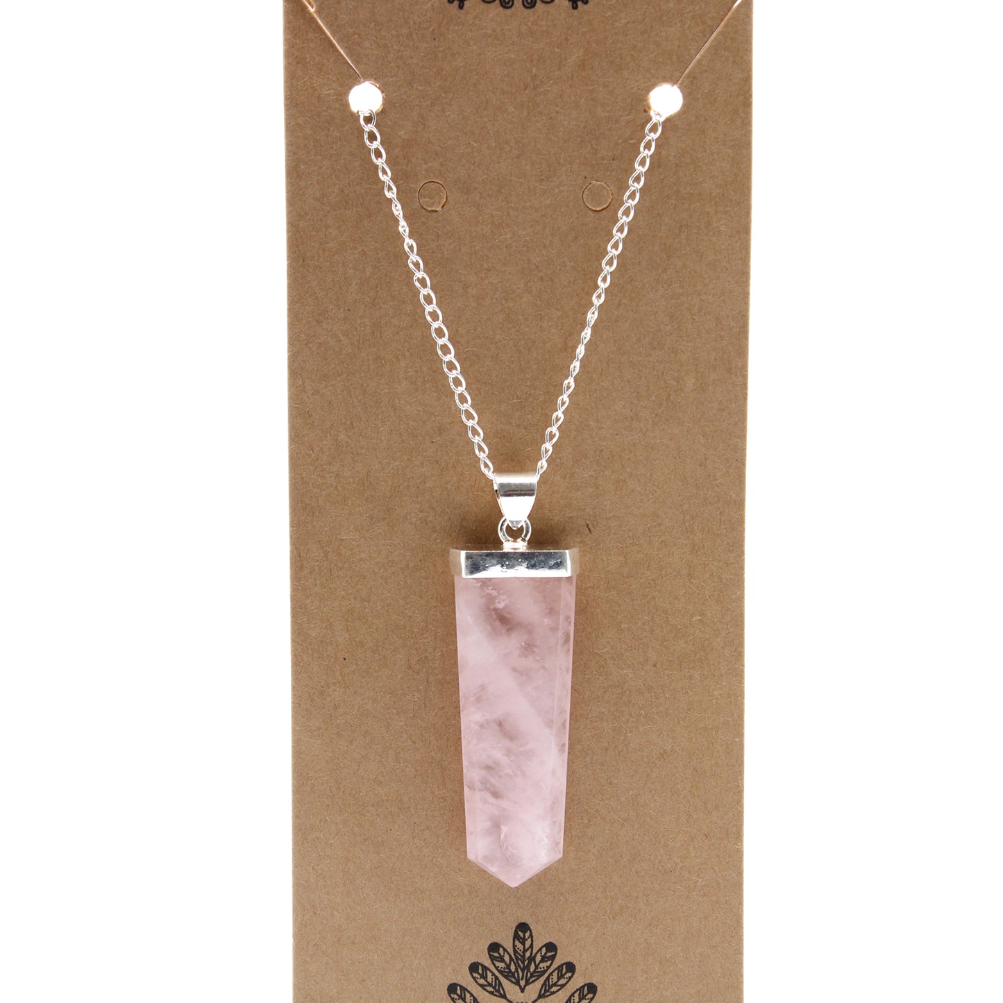 Collier Plat de Pierres Précieuses - Cuarzo Rose