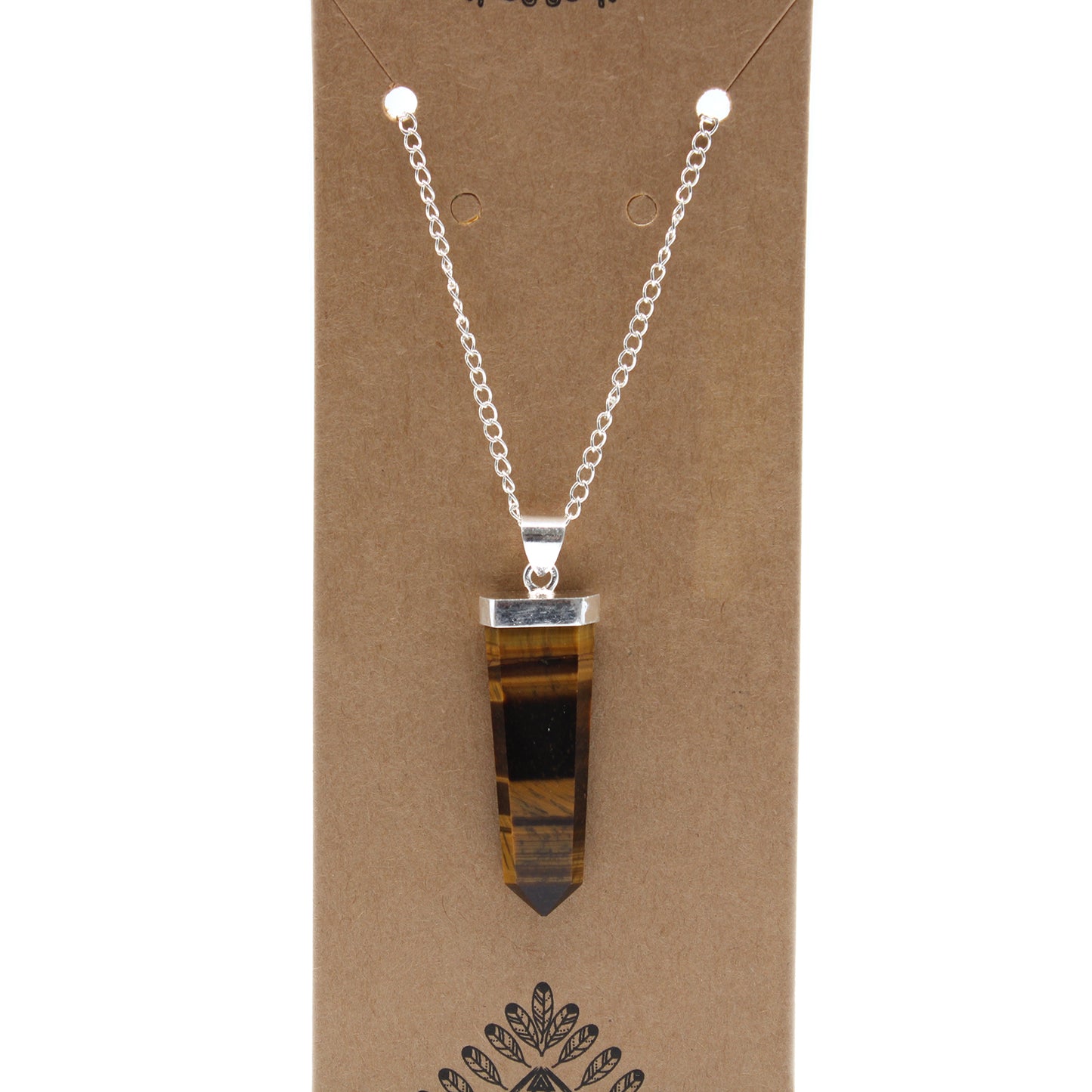 Flat necklace with precious stones - Tiger eye