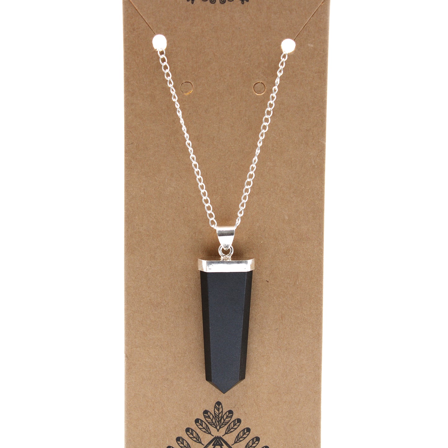 Collier Plat Piedra Preciosa - Agate Noire