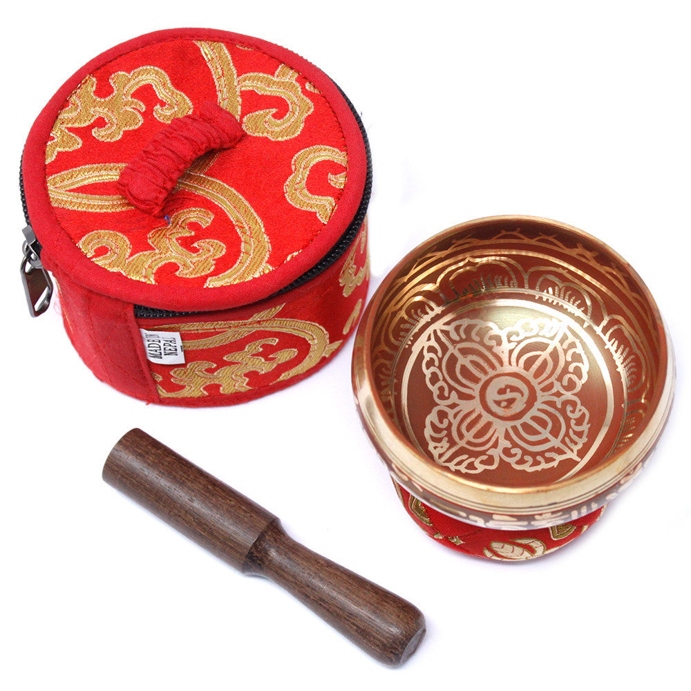 Coffret Cadeau Mini Cuenco Tibétain - Rouge