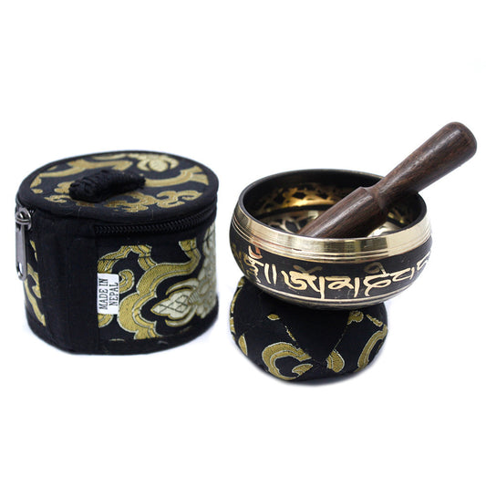 Mini Tibetan Cuenco Gift Set - Black