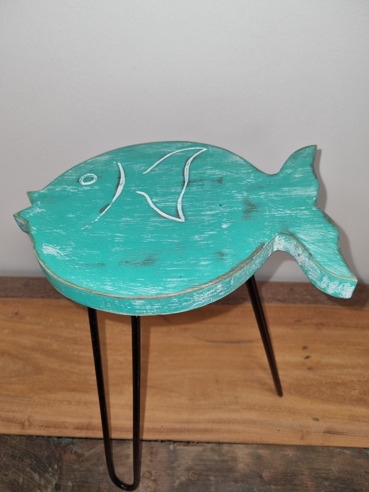 Table en bois Albasia - Turquoise